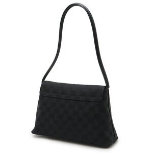 Gucci canvas GG Shoulder leather pouch Bag black